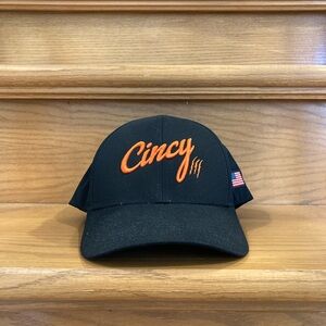 The Cincy Hat Black with Orange Logo Casual Performance Cincinnati Bengals Hat